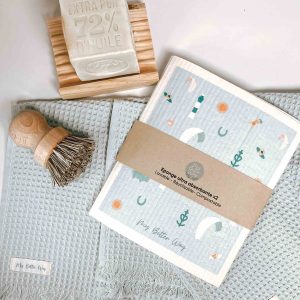 2 Éponges Suédoises Ultra absorbante Compostable - L'alternative à l'essuie-tout