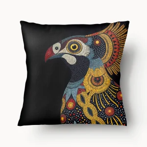 Housse de Coussin AFRIQUE - Animal Totem Oiseau Kumba - 45cm