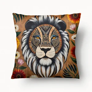 Housse de Coussin AFRIQUE - Duo Lion Canevas - 45cm