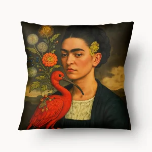 Housse de Coussin AMERIQUE LATINE - Duo Frida Kahlo Ibis Rouge - 45 et 55cm