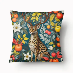 Housse de Coussin BESTIAIRE - Duo Chimère Guépard - 45cm