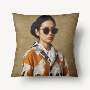 Housse de Coussin ASIE - Duo Japandi Portrait et Thé - 45 et 55cm