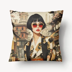 Housse de Coussin ASIE - Solo Portrait Meiji - 45 et 55cm