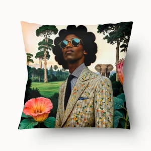 Housse de Coussin AFRIQUE - Duo Sapeur Désiré Eden - 45cm