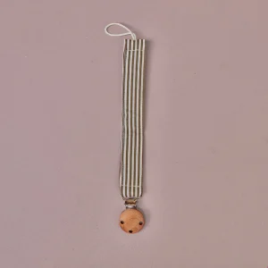 Accroche Tétine Rayures Kaki