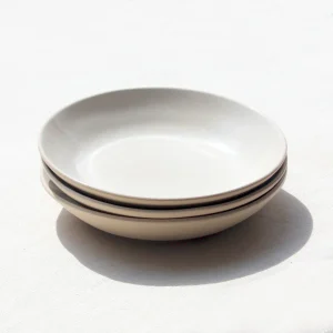 Assiette Creuse de Présentation en Grès - Blanc