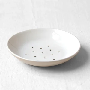 Assiette Égouttoir en Grès - Blanc et Naturel