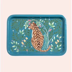 Grand Plateau Rectangulaire en Inox - Tigre Bleu Ciel