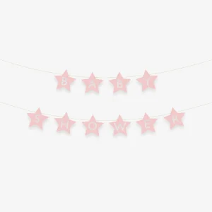 Guirlande Baby Shower étoiles rose